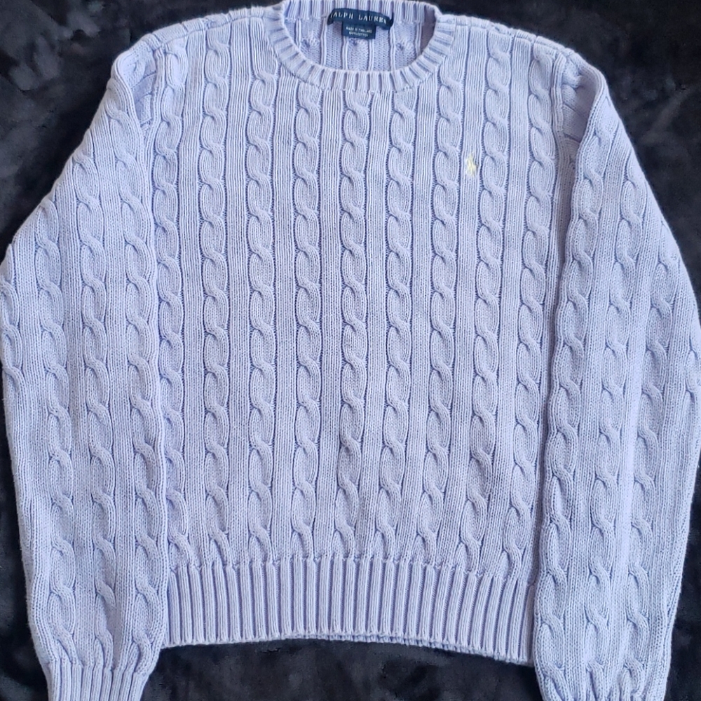 Women's Ralph Lauren Lilac cable knit sweater